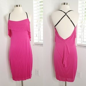 PI Criss Cross Open Back Ruffle Dress M.